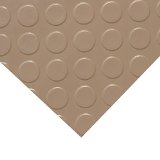 Rubber-Cal Coin Grip Metallic PVC Flooring, Beige, 2.5mm x 4′ x 8′