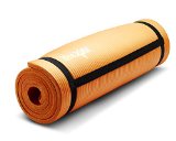 Yes4all Premium 1/2″ Extra Thick with 72″ X 24″ High Density Durable Close-foam Tech Exercise Yoga Mat with Carry Strap Best Quality in Class, Classical Orange, 24″ L