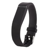 Moretek Band for Fitbit Flex Replacement Band with Chrome Watch Clasp, Fitbit Flex Color Bands, Fitbit Flex Accessory Band (Black)