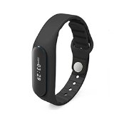 Forestfish® Bluetooth Sync Smart Bracelet Sports Fitness Tracker Smart Wristband Water Resistant Tracker Bracelet Sleep Monitoring Anti-lost Smart Watch (Black)