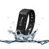 007plus T5 Plus Smart Wristband Bracelet Bluetooth 4.0 with Sleep Tracker Health Fitness for Android IOS iPhone Samsung Intelligent Sports Watch Step Sleep Track Caller ID display-Black