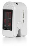 AccuMed® CMS-50DL Pulse Oximeter Finger Pulse Blood Oxygen SpO2 Monitor w/ Carrying case, Landyard Silicon Case & Battery (White)