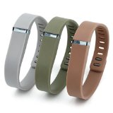 Henoda 3PCS Large Replacement Bands with Metal Clasps for Fitbit Flex Wireless Activity Sleep Wristband, Set of 3 with 12 Piece Colorful Silicon Fastener Ring