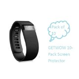Fitbit Charge HR Screen Protector, Getwow 10-Pack Scratch Resistant Screen Protector for Fitbit Charge HR Wristband [Lifetime Warranty]