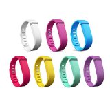 i-smile® Colorful Replacement Bands with Metal Clasps for Fitbit Flex / Wireless Activity Bracelet Sport Wristband / Fitbit Flex Bracelet Sport Arm Band (No tracker, Replacement Bands Only) & 2PCS Silicon Fastener Ring For Free (RAINBOW Pack of 7, Large)