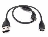 T3chtonic (2x) Fitbit Charge Hr Charger Cable Cord Replacement for Damaged or Lost Chargers – 2pc Long 10.5in Fitbit Accessories in Black