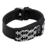 XO Your Sister – Fitbit Charge/Fitbit Charge HR Slim Designer Sleeve – Band Cover – Arabesqu black/white