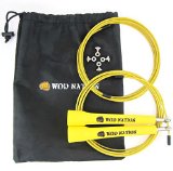 WOD Nation Speed Jump Rope. Blazing Fast Rope for Endurance training for Sports like CrossFit, Boxing, MMA, Martial Arts or Just Staying Fit. Fully Adjustable to Fit Men, Women and Children. YELLOW