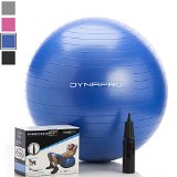 Exercise Ball with Pump, GYM QUALITY Fitness Ball by DynaPro Direct. More colors and sizes available aka Yoga Ball, Swiss Ball (Blue, 55 centimeters)