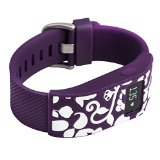 French Bull – Fitbit Charge/Fitbit Charge HR Slim Designer Sleeve – Band Cover – Vines plum/white