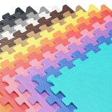 BLUE We Sell Mats 16 Square Ft (4 tiles + borders) Foam Interlocking Floor Square Tiles