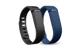 Fitbit Replacement Bands for Fitbit Flex. Small – Black and Navy Blue – Two Pack. Offered by Teak Products