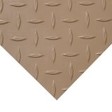 Rubber-Cal Diamond Plate Metallic PVC Flooring, Beige, 2.5mm x 4′ x 10′