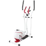 Best Choice Products Red Magnetic Elliptical Trainer Fitness Space Saver Machine Cardio Workout Gym