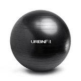 Exercise Ball (55 CM) for Stability & Yoga – Workout Guide Incuded – Professional Quality (Black)