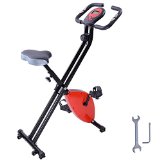 AW Red Folding Magnetic Exercise Bike LCD Display 2.5KG Cast Iron Flywheel Exercise Bike Resistance Adjustment