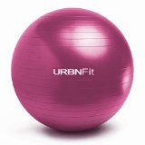 Exercise Ball (55 CM) for Stability & Yoga – Workout Guide Incuded – Professional Quality (Pink)