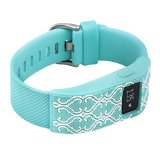 XO Your Sister – Fitbit Charge/Fitbit Charge HR Slim Designer Sleeve – Band Cover – Arabesque teal/white
