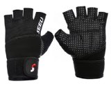 Womens Mens Weight Lifting Gloves for Gym, Crossfit, Bodybuilding, Weightlifting, Fitness & Cross Training – Workout Gloves with Wrist Wrap Support 45cm & Gel Padding Silver