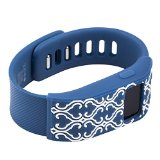XO Your Sister – Fitbit Charge/Fitbit Charge HR Slim Designer Sleeve – Band Cover – Arabesque blue/white
