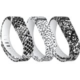 i-smile® 3PCS Replacement Bands with Metal Clasps for Fitbit Flex (No tracker, Replacement Bands Only) & 2PCS Silicon Fastener Ring For Free (Style 1, Small)