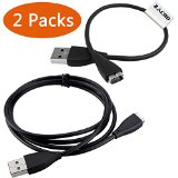 Zacro® 2 Pcs Replacement USB Charger Charging Cable for Fitbit Charge Hr Band Wireless Activity Bracelet (27cm + 100cm)
