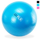Exercise Ball, GoFLX® 65cm Yoga Birthing Stability Swiss Gym Ball with Pump (Blue) – 200kg (440lbs) Weight Capacity, Anti-Burst