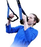 Fitaboo Suspension Trainer : Complete Home Gym. Full Body Workout, with Door Anchor – Blue