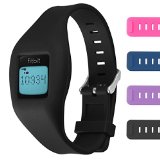 Fitbit Zip Buckle Bracelet – Adjustable Wristband and Wristwatch Style – Fitbit Zip Silicone Replacement Secure Band with Chrome Watch Clasp and Fastener Buckle – Fix the Tracker Fall Off Problem