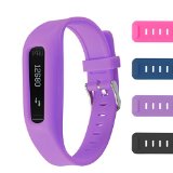 Fitbit One Buckle Bracelet – Adjustable Wristband and Wristwatch Style – Fitbit One Silicone Replacement Secure Band with Chrome Watch Clasp and Fastener Buckle – Fix the Tracker Fall Off Problem