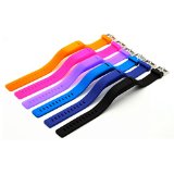 HoneyLife Fitbit Flex Cute Multicolor Silicone Replacement Wristband Bracelet / Wireless Activity and Sleep Tracker Accessory Band Pack with Safety Watch Buckle + Fastener Ring (6 Colors Set)