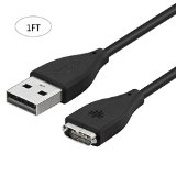 Fitbit Surge Charger, Getwow Short 1ft Replacement USB Charger Cable for Fitbit Surge Fitness Superwatch (1ft Black)