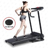 Fitnessclub 500W Folding Electric Motorized Treadmill Portable Running Gym Fitness Machine Black