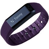 Toprime® X6PP Touch Screen Fitness Tracker + Sleeping Monitor + Anti-lost Display Message Smart Watch Pedometer for iOS and Android Purple