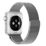 Apple Watch Band, Penom 38mm Mesh Loop w Fully Strong Magnetic Stainless Steel Closure Clasp Milanese Strap for Apple iWatch Sport & Edition – Silver