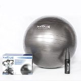EXOUS Bodygear® Exercise Fitness Yoga Core Stability Balance Ball 65cm Anti Burst With Professional Online Videos & 2-Way-Pump for Core Stability Training, Pilates Training