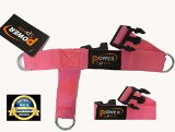 Top Gym PINK 3-D Ankle/Foot Strap 3 -Ring Cable Gym Machine Attachment For Women Yoga, Pilates, LEG/FOOT/ANKLE Training/Fitness Strap (Sold Single)