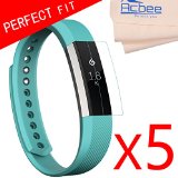Acbee Fitbit Alta Screen Protector Film, Full Screen Coverage,Shatterproof/Shockproof,Free Lifetime Replacement Warranty,High Definition,Acbee customize high quality cleaning cloth (5 pack)