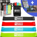 Resistance Bands Set – 4 Loop Fitness Bands – FREE EBOOK + WORKOUT VIDEOS With Best Fitness Band Exercise Ideas For Men And Women Of All Ages And Strengths [8lbs, 15lbs, 20lbs & 30lbs]