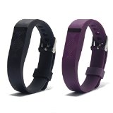 Vetoo Replacement Bands for Fitbit Flex,Fashion Silicone Bracelet Wristband Accessory,Pack of 2,Black+Purple