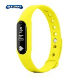 Fitness Tracker, ELEGIANT Smart Bracelet Wireless Activity Wristband Sports Watch Bluetooth For Android IOS With Steps Tracking Calories Burned Sleep Monitor Heart Rate etc. Yellow-NEW