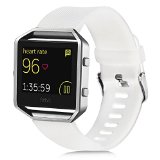 Fitbit Blaze Accessories Classic Band Small, UMTele Soft Silicone Replacement Sport Strap Band with Quick Release Pins for Fitbit Blaze Smart Fitness Watch White, Frame Not Included (5.5″-6.7″)