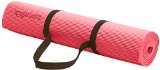 AmazonBasics 1/4-Inch Yoga and Exercise Mat with Carrying Strap, Pink