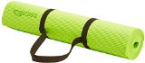 AmazonBasics 1/4-Inch Yoga and Exercise Mat with Carrying Strap, Green