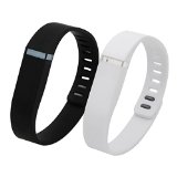 Henoda 2PCS Small Replacement Wristband for Fitbit Flex Bracelet Bands Activity Tracker with Clasps(Black + White, Small)