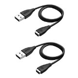 Getwow Extended Long Replacement USB Charger Cable 3.3ft for Fitbit Charge HR Wireless Activity Wristband (Black 2-Pack)