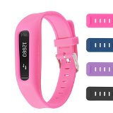Fitbit One Buckle Bracelet – Adjustable Wristband and Wristwatch Style – Fitbit One Silicone Replacement Secure Band with Chrome Watch Clasp and Fastener Buckle – Fix the Tracker Fall Off Problem