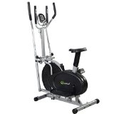 Goplus 2 IN 1 Elliptical Bike Dual Cross Trainer Machine Exercise Upgraded Model