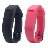 Vetoo Replacement Bands for Fitbit Flex,Fashion Silicone Bracelet Wristband Accessory,Pack of 2,Black+Pink