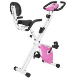 Best Choice Products Pink Folding Adjustable Magnetic Upright Exercise Bike Fitness Upgraded Machine